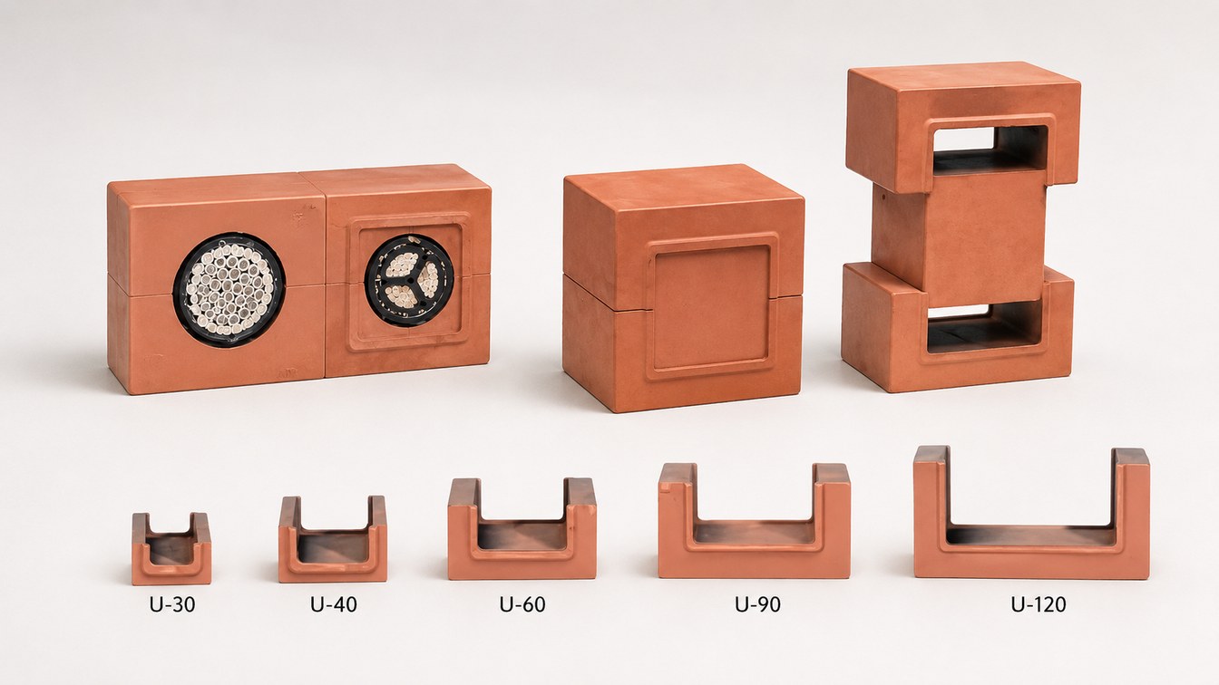 U-Block de MCT Brattberg: el bloque pasacables con la máxima flexibilidad de configuración 2 Tamaños del U-Block de MCT Brattberg, de U-30 a U-120, para máxima flexibilidad de configuración